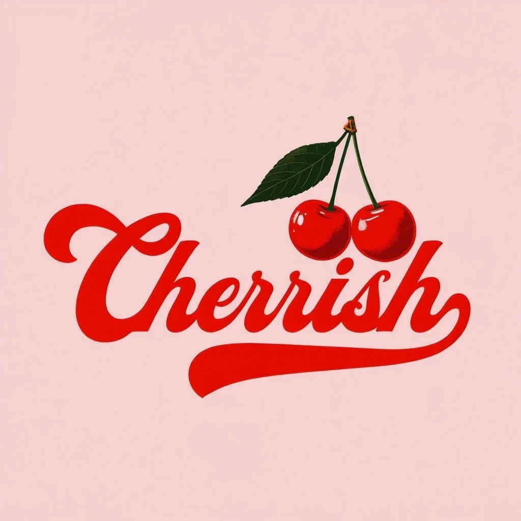 Яркий вишнёвый логотип Cherrish