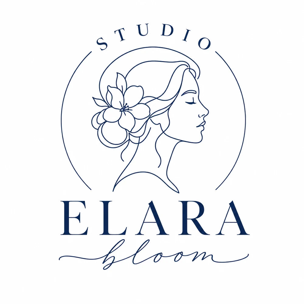 Монохромная эмблема Studio Elara Bloom